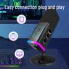 USB RGB Live Streaming Microphone with Noise Reduction and Plug-and-Play, HD Sound, Driver-Free