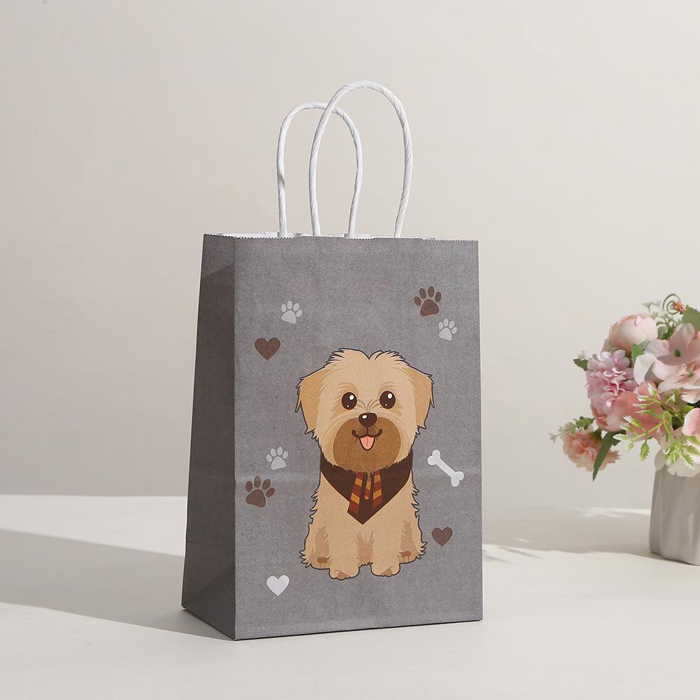 12/30pcs Dogs pattern Gift Bags for Birthday party supplies children's day candy Snack Packing Reusable Paper