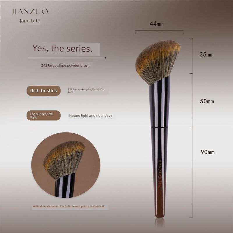

Jianzuo Ruoran Z42 Bionic Squirrel Fur Large Makeup Powder Brush Loose Powder Brush Soft Hair Special Makeup Artist Facial Other Materials Z42 Slope Powder Brush