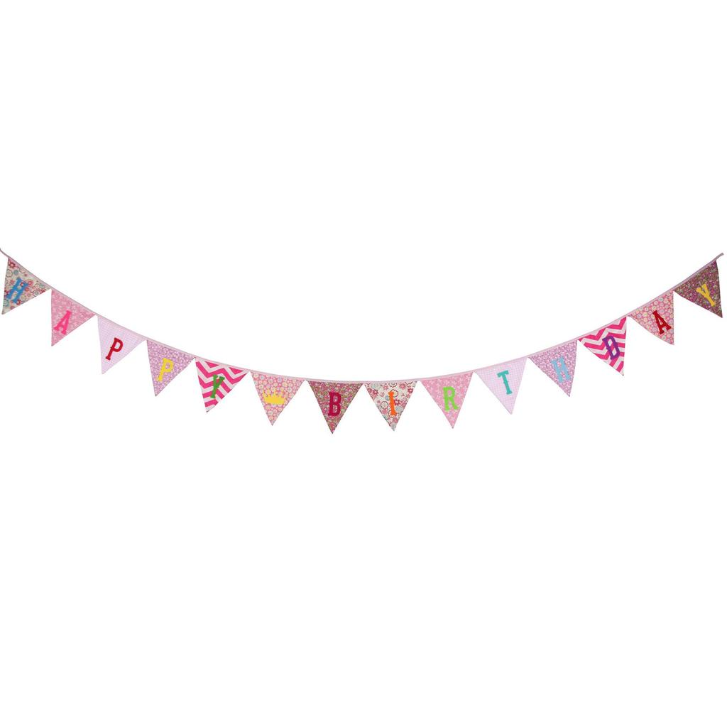 Multicolor Birthday Triangle Flags for Kids' Party Tent Decor