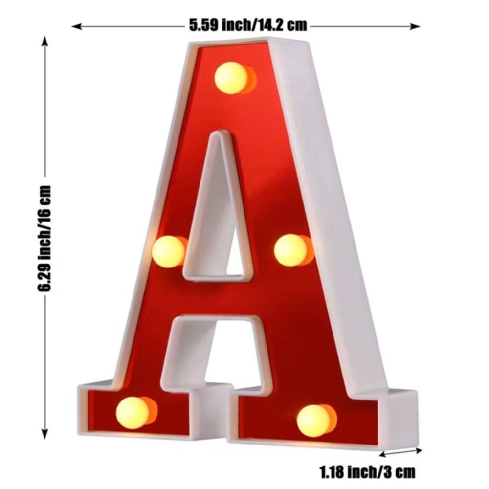 16cm Size Luminous Letters Red White Color LED Letter Night Light Outdoor Decoration