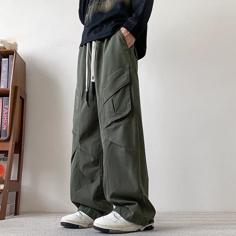 

Подростковые молодежные модные свободные повседневные брюки прямого кроя для мужчин и женщин XL зелёный