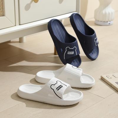 Home Slippers Summers Thick Platform Womens  Sandals Indoor Cartoon Bear Anti -Slip Slides Ladies Men 'S Shoes Dropshipping