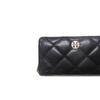 Tory Burch Willa Metal Logo Surround Zip Leather Wallet Women wallet Black 159228-001