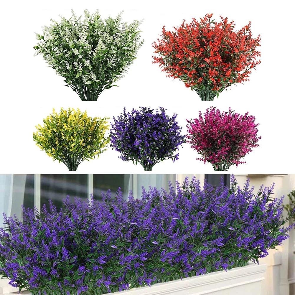 8 Bundles of Lifelike Artificial Flowers for Outdoor Home Garden Decor Vibrant Faux Plants for Patios and Walkways