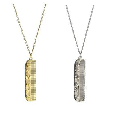 Fashionable Comb Pendant Necklace Sturdy Styling Charm Jewelry Accessory for Trendy Hairstyles Casual Decoration