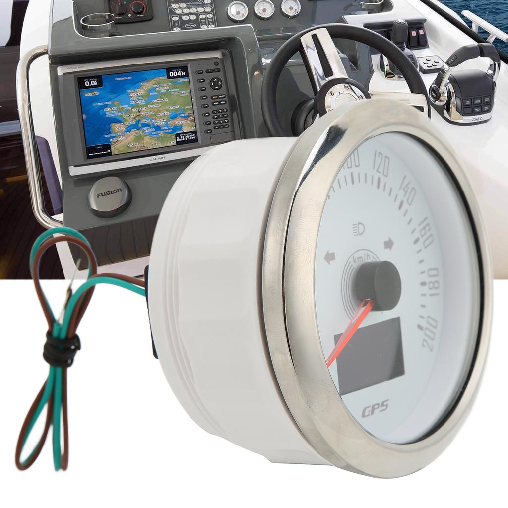 85mm GPS Speedometer with Turn Signal Light 0‑200KMCelsiusH   7 Color Backlit for Car RV Ship