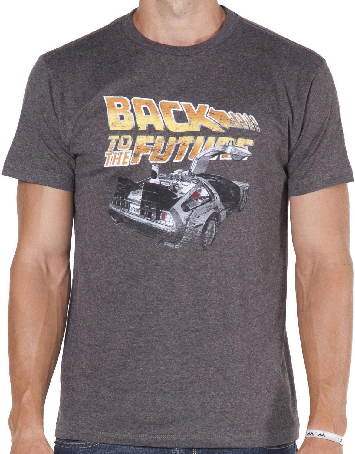 BACK TO THE FUTURE T-Shirt Movie DeLorean Logo Distressed Brand New 2XL