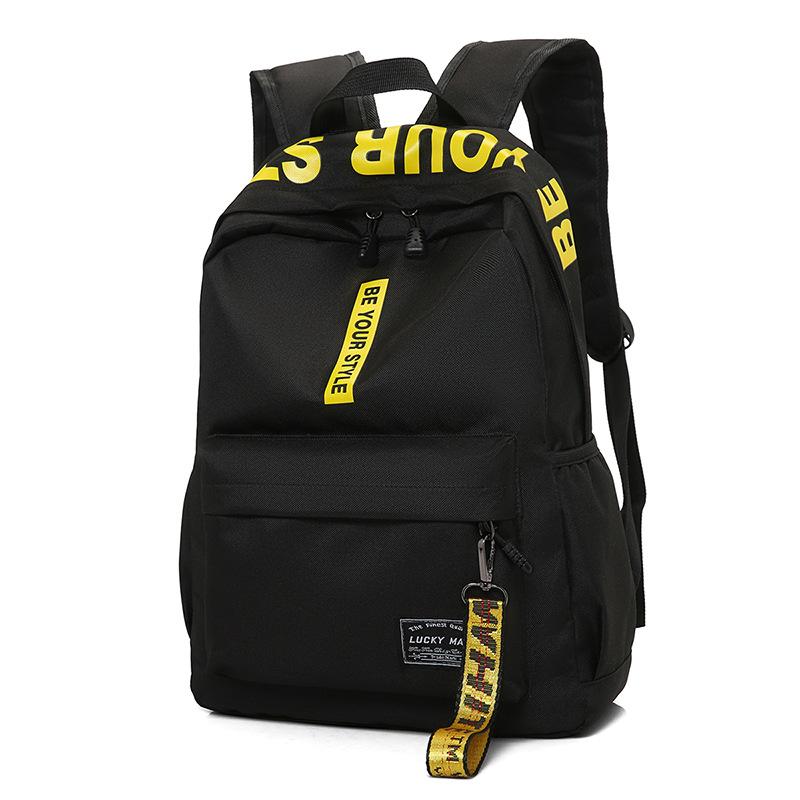 Large Capacity Student Backpack Sports Bag Female Book Bag Male Solid Color Waterproof Nylon Casual Backpack School Bag