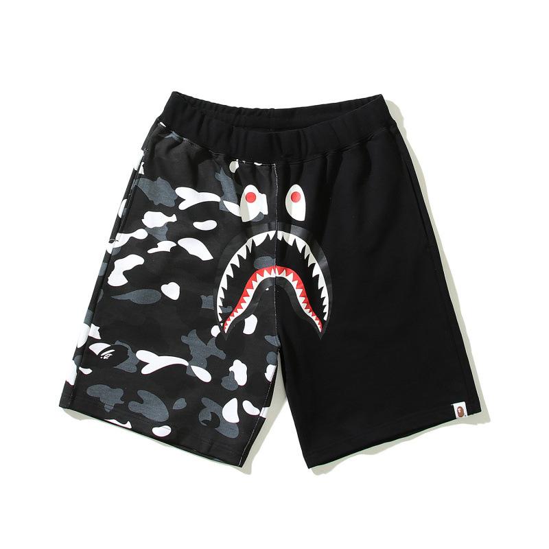 Pantaloncini Casual Bape Shark Camo da Uomo Estivi da Spiaggia Board Shorts a 5 Tasche Pantaloncini da Campo Streetwear