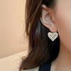 French Zircon Love Earrings Women's New Popular Peach Heart Earrings Niche Design Stud Earrings High-end Earrings