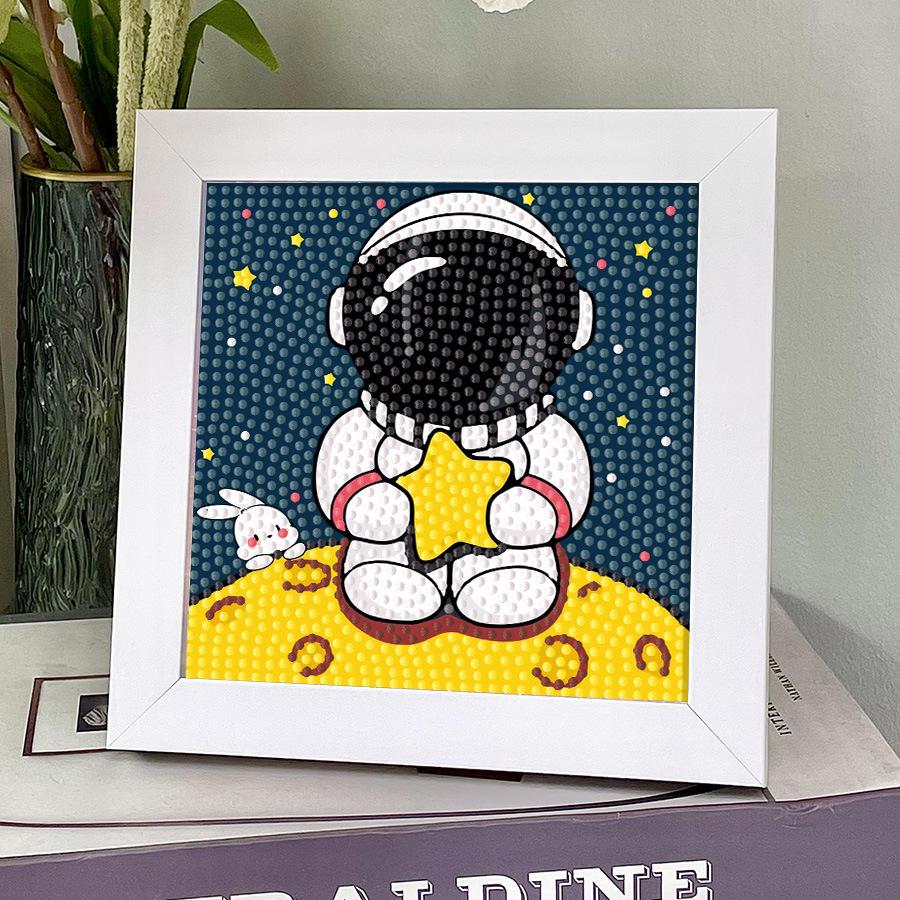 Framed 2023 Astronaut Diamond Painting Kit: Children's DIY Crystal Stickers
