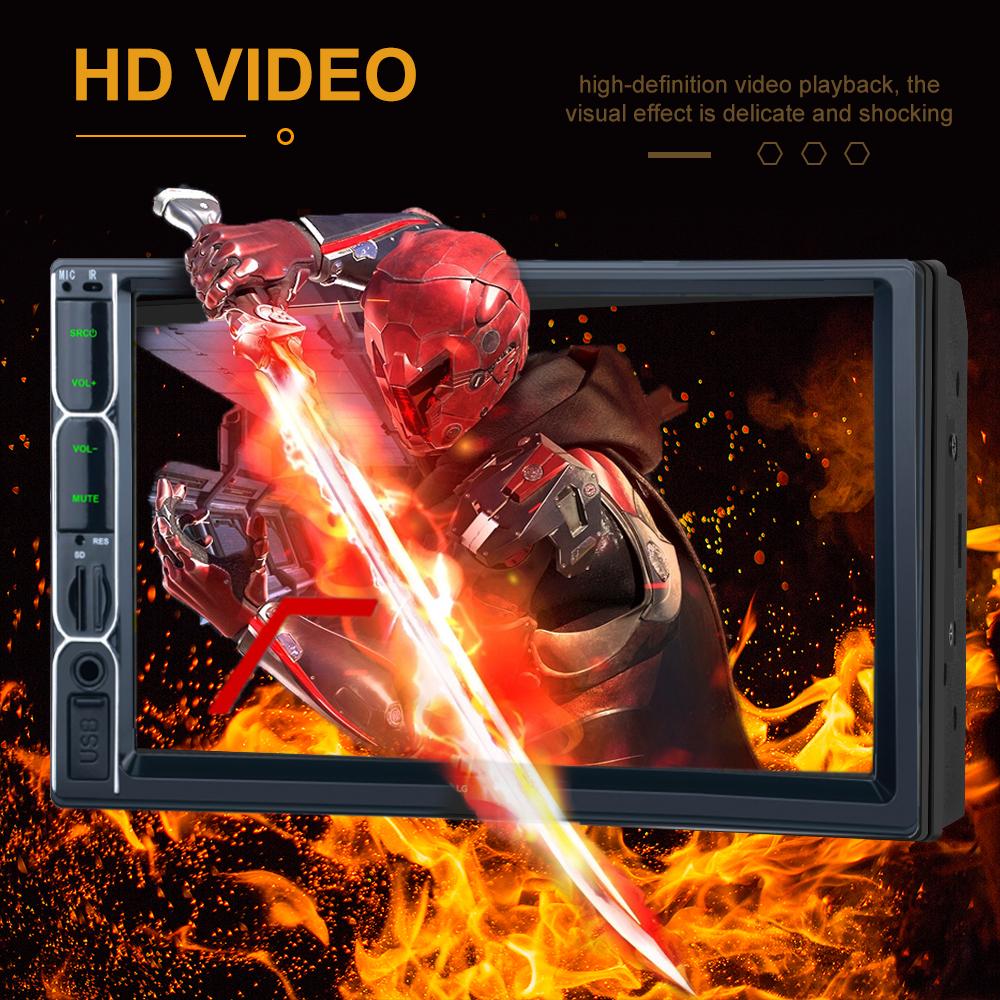 Reakosound 2-Din-Autoradio, 7 Zoll, HD, Autoradio, Multimedia-Player, 2DIN, Touchscreen, Auto-Audio, Autoradio, MP5, Bluetooth, USB, TF, FM, Kamera, 7013