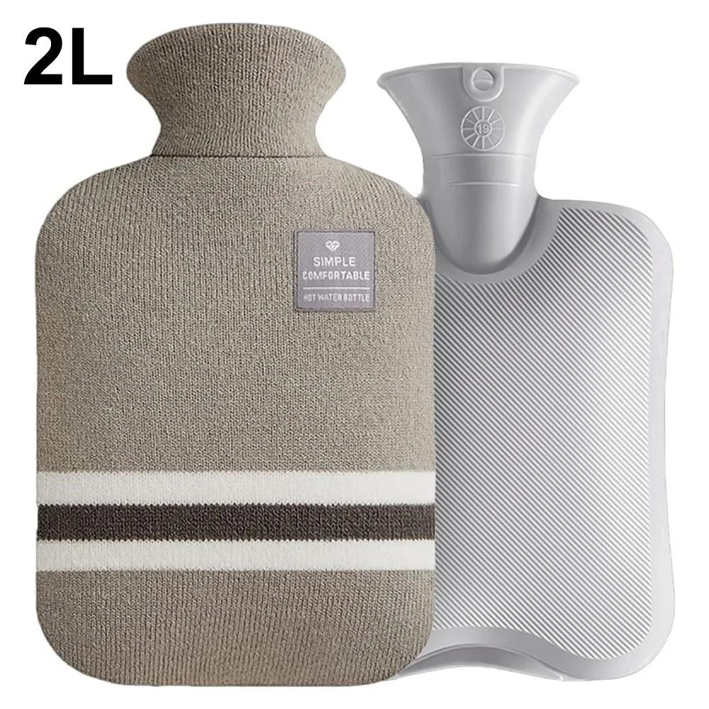 Hot Water Bottle with Knitted Cover Durable 1L/2L Hot Water Bag for Pain Relief Hot Cold Therapy Hand Feet Warmer Women Gifts