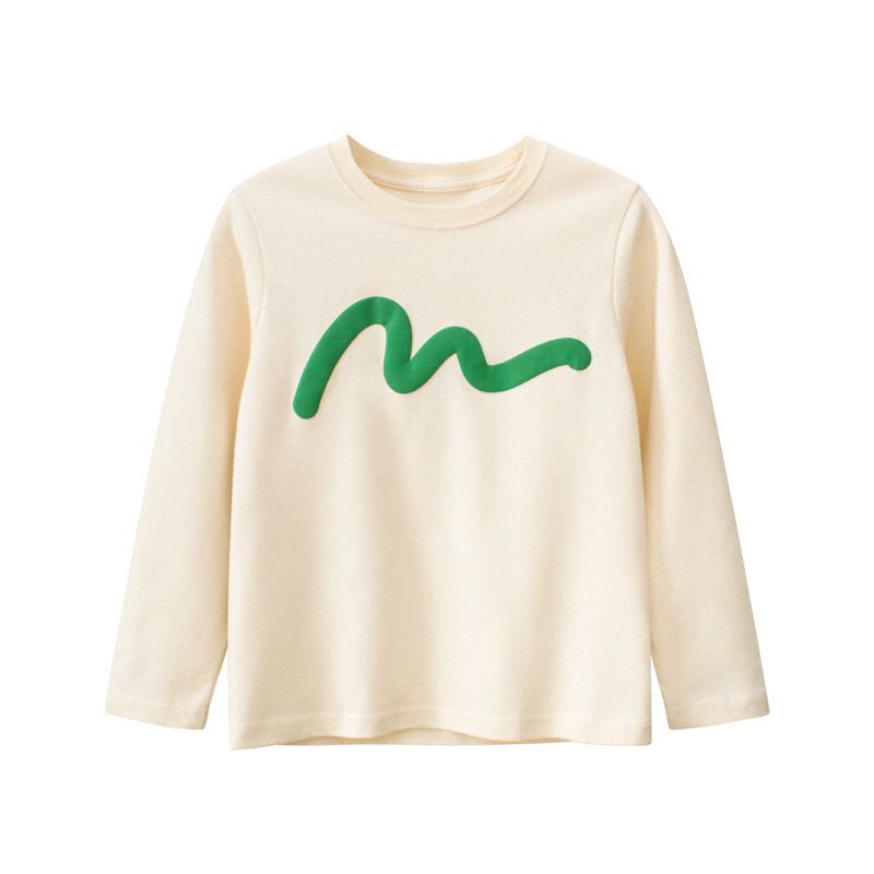 Children's Long-Sleeved T-Shirt 2026 Spring New Style, Medium and Large Kidsren's Round-Neck Top, Boys' Versatile Lettered Cotton Bottoming Shirt