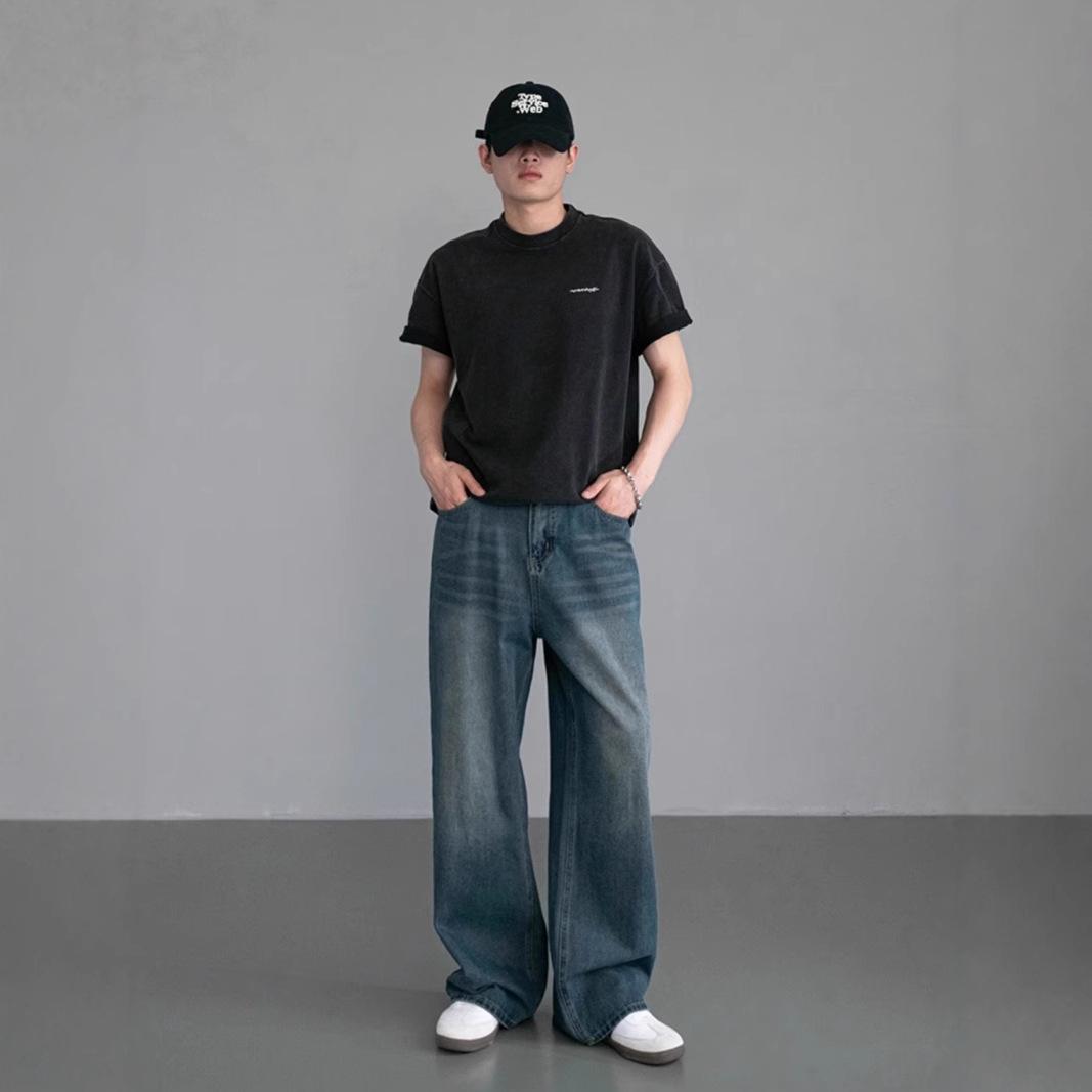 

Мужские джинсы с широкими штанинами, винтажные, с эластичной талией - Коллекция Осень/Зима 2024 M