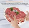 Meat Container with Sealing Lid Date Recording Meat Fridge Storage Container Clear Bacon Container Stackable Cheese Container