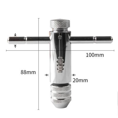 Drill Tap Adjustable T-Handle Ratchet Tap Holder Wrench Metal Drills Tools for Cutting Outer Internal Thread Set Plug Tap