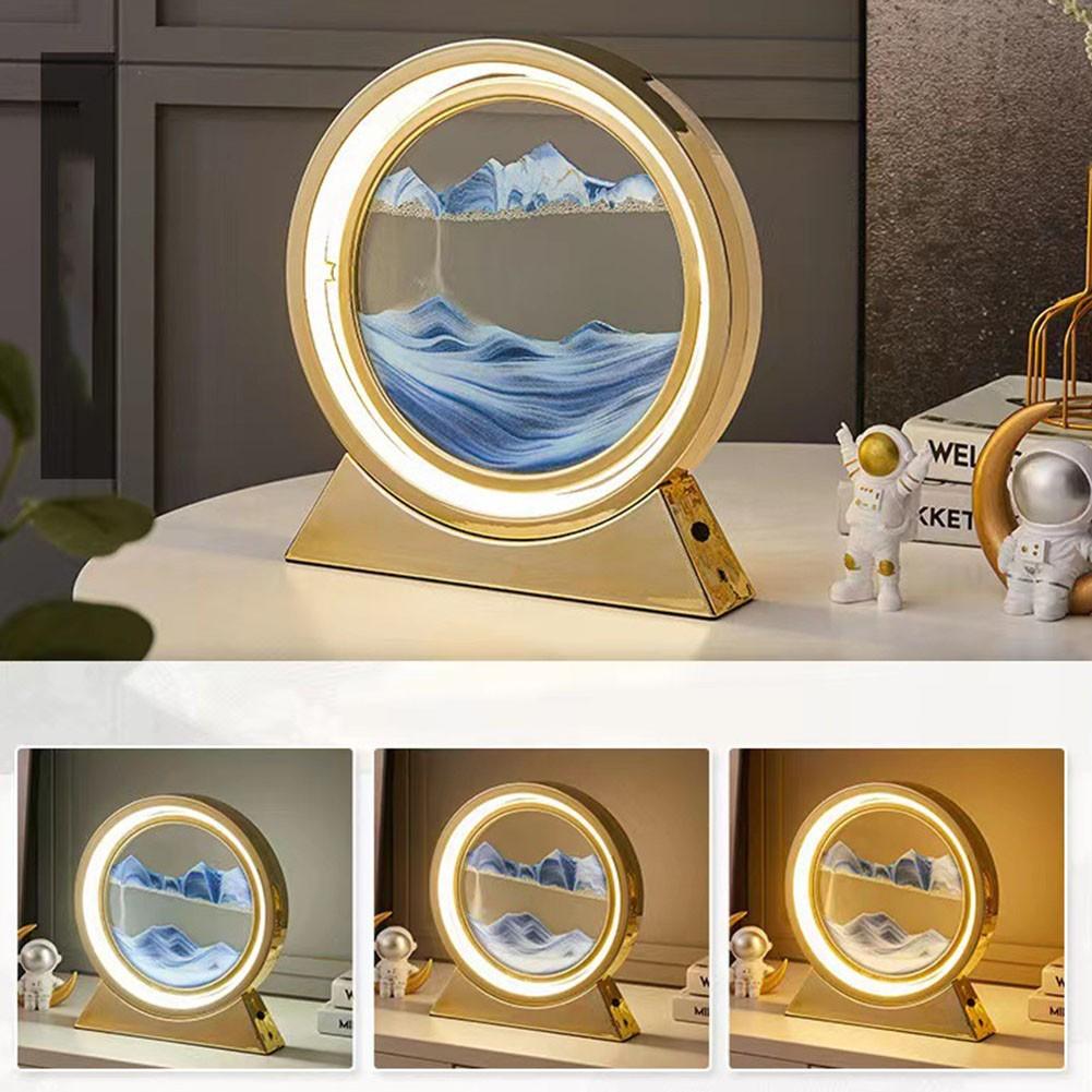 Lampă de Masă Dormitor Nisip Mișcător Pentru Artă Peisaj Nisip de Adâncime Decor Cadouri