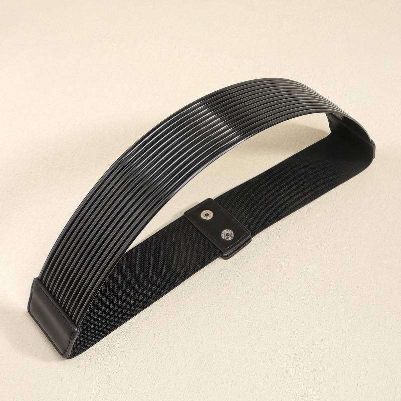 Shiny Gold Women Elastic Waist Belt Long Silver Corset Punk Belt Fashion Accessory for Elegant Dresses and Casual Wear