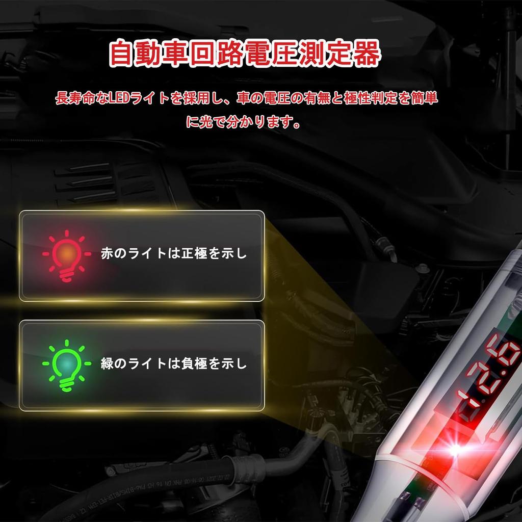 TerraShine Car Circuit Voltage Digital Voltage LED Circuit Power Consumption Line Polarity Performance Car Diagnostic Automotive Repair Tool Tester,