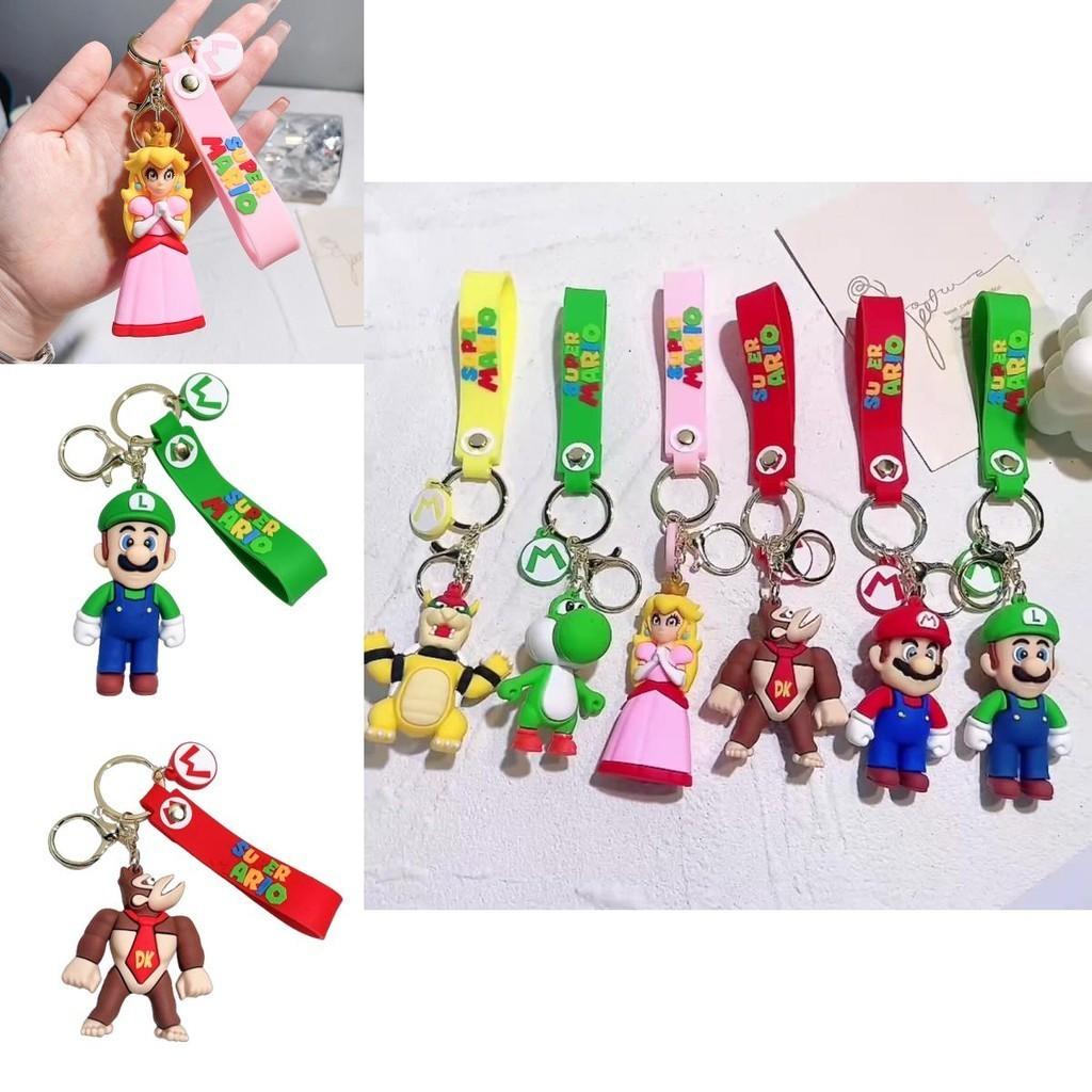 Cute Super Mario Keychain For Car And Bag Decorations Soft Pvc Material