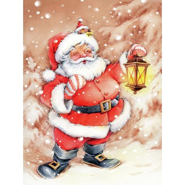DIY Diamantový obraz Santa Claus Diamantové vyšívání Vánoce Zimní Krajina Křížkové vyšívání drahokamu Souprava mozaiky Vánoční dárek