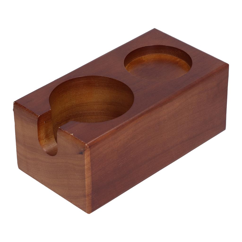 Uchwyt na tamper do kawy z 2 otworami Bukowy Podkładka Stojak na uchwyt do kawy do domu Restauracji Zewnętrzny