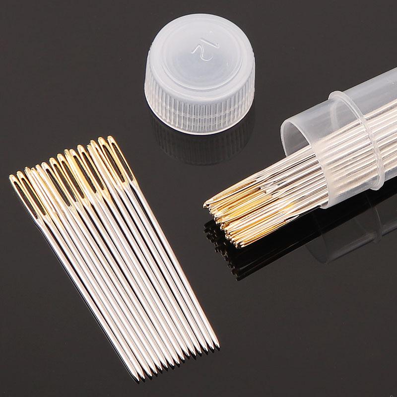 30 Stück/Karton Sticknadeln 3,4 cm - 4 cm Einfädelhilfe Nadel aus Edelstahl zum Nähen Haushalts-DIY-Basteln Kreuzstichwerkzeug