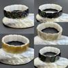 Natürliche Abalone-Muschel Schwarz-Weiß-Gelb Perlmutt Quadratisches handgeknüpftes Armband