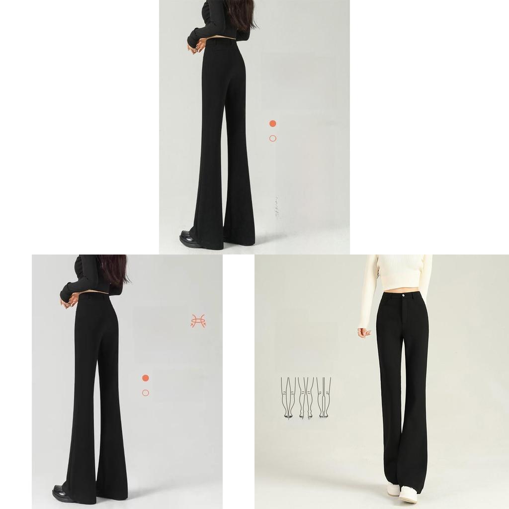 Micro Flared Pants For Women With High Waist And Fleece Lining For Autumn Casual Wear