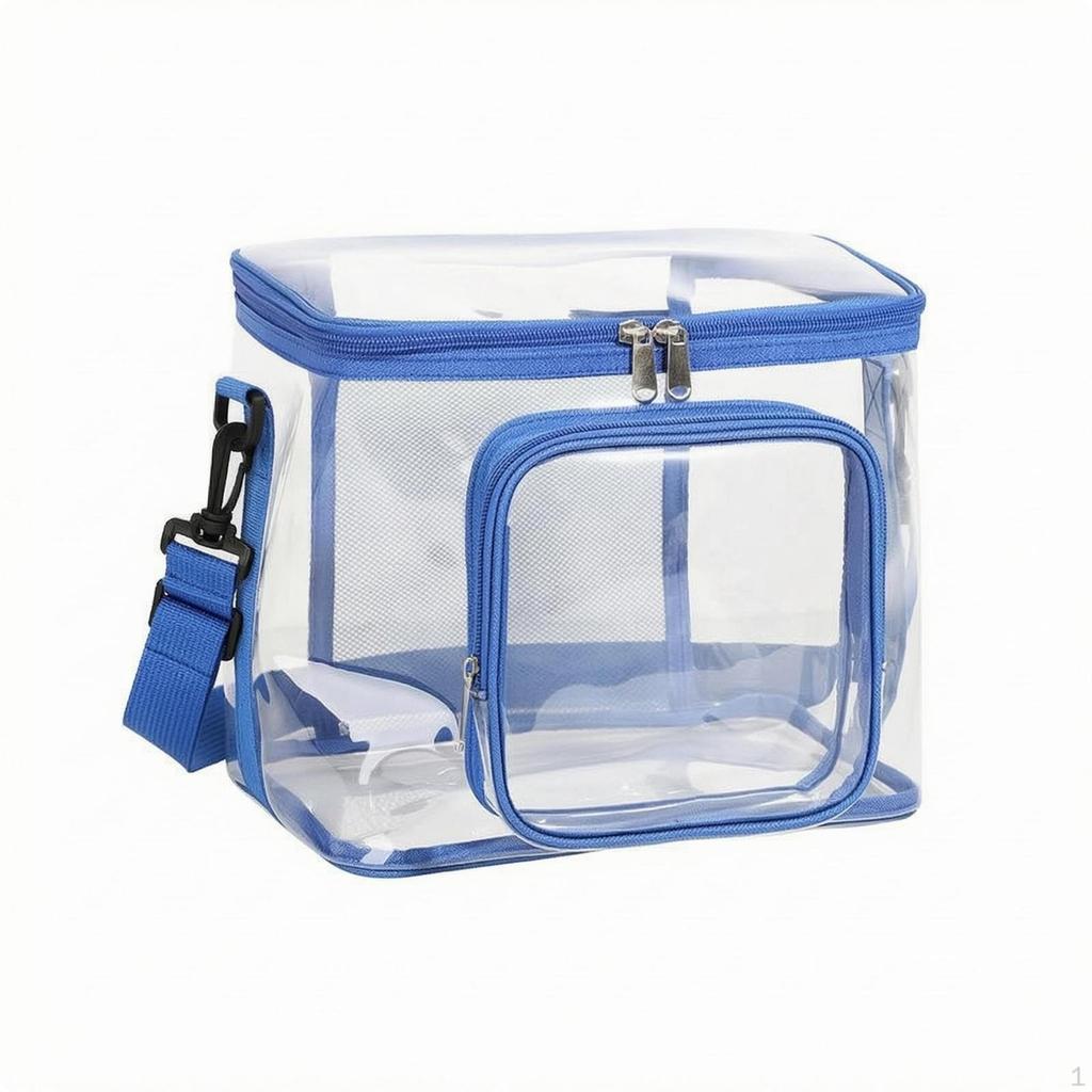 Clear PVC Storage Bag Transparent Rectangular Black Trim Carry Item
