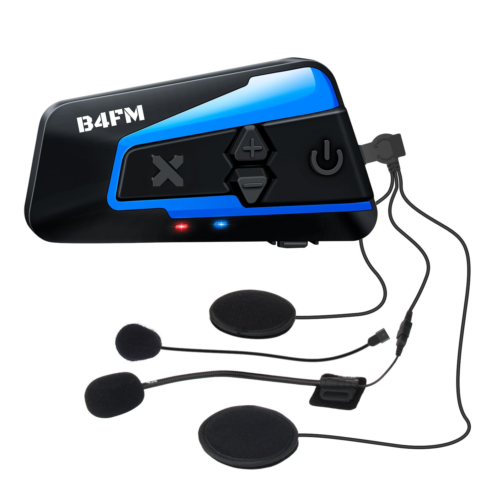 

Motorcycle Simultaneous FM Waterproof Bluetooth Music Smartphone Music IP67 Continuous Talk Dual Certified in Japanese LX-B4FM Intercom, 10riders,