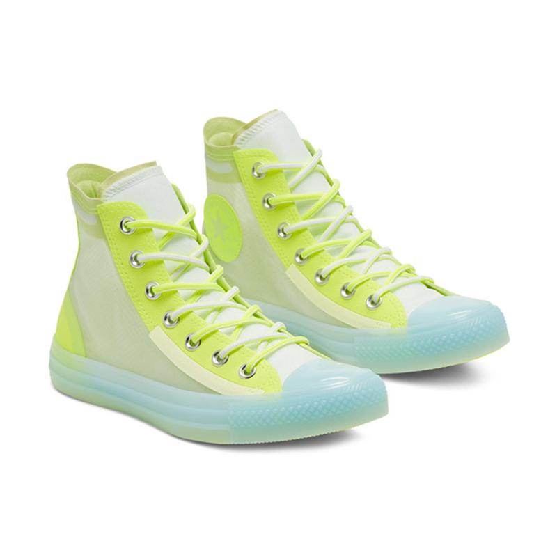 Converse Translucent Mesh Utility Chuck Taylor All Star High Top Volt White 'Yellow Blue White' Women's
