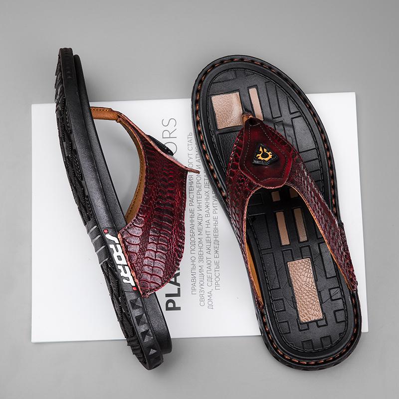 Fashion High End Brand Handmade Sole Anti Slip Men's Flat Shoes Park Walking Casual Shoes Fashionable Men's Beach Shoes Free Delivery