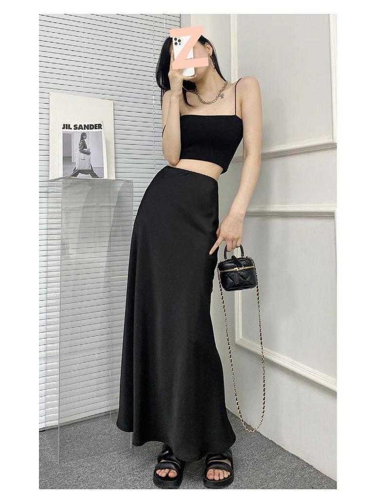 2026 Elegant High-Waisted Bodycon Pencil Skirt - Slimming, Hip-Hugging, Drape Design for Spring/Autumn