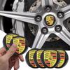 4PCS Car Wheel Center Cap Metal Badge Sticker 56mm For Macan Panamera Cayenne Cayman 911 Car Wheel Decoration Sticker