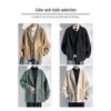 Men's Korean Style Woolen Overcoat - Spring/Autumn, Short Single-Breasted, Casual Plus Size Jacket