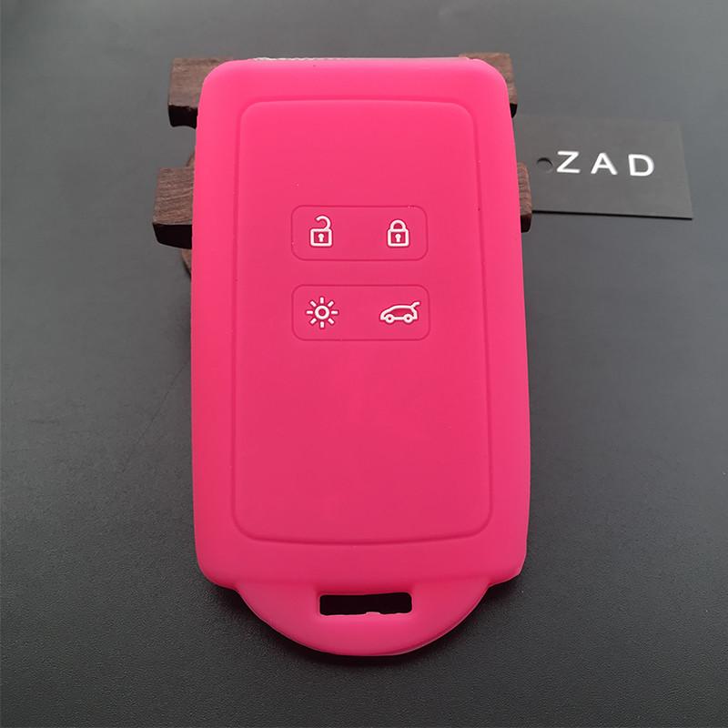 

Silicone Car Key Case Cover For Renault Koleos Kadjar Arkana 2017 For samsung QM5 4 Button Card Smart Key Shell Set Accessories Яскраво-рожевий