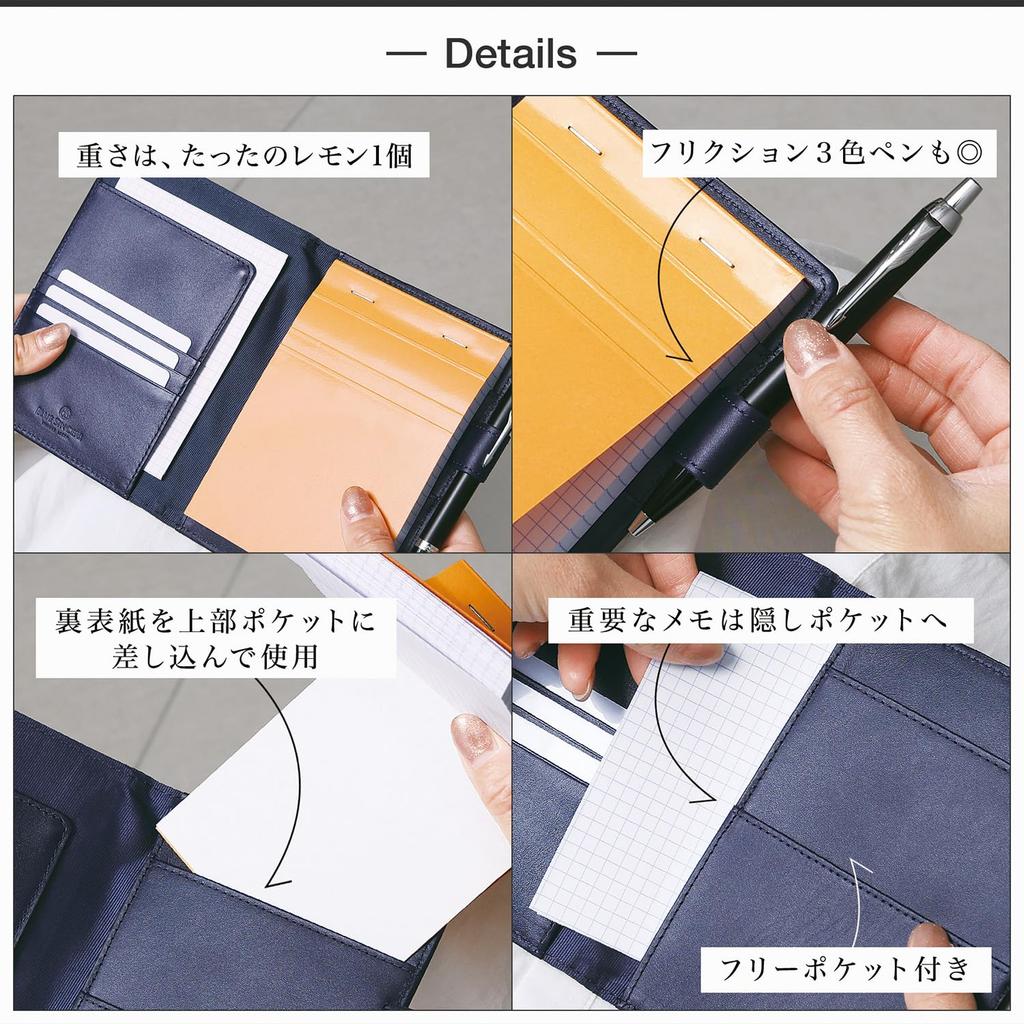 Capa para Caderno Rodia Tamanho A6 13 Couro Genuíno Couro Premium Estojo para Caderno com Porta-Canetas e Armazenamento para Adesivos e Cartões de Visita RD2 [BLUE SINCERE] Não. Suporte, Bolso,