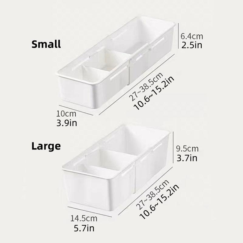 Expandable Drawer Organizer with Adjustable Dividers for Kitchen Utensils, Makeup, Stationery, and Medicine
