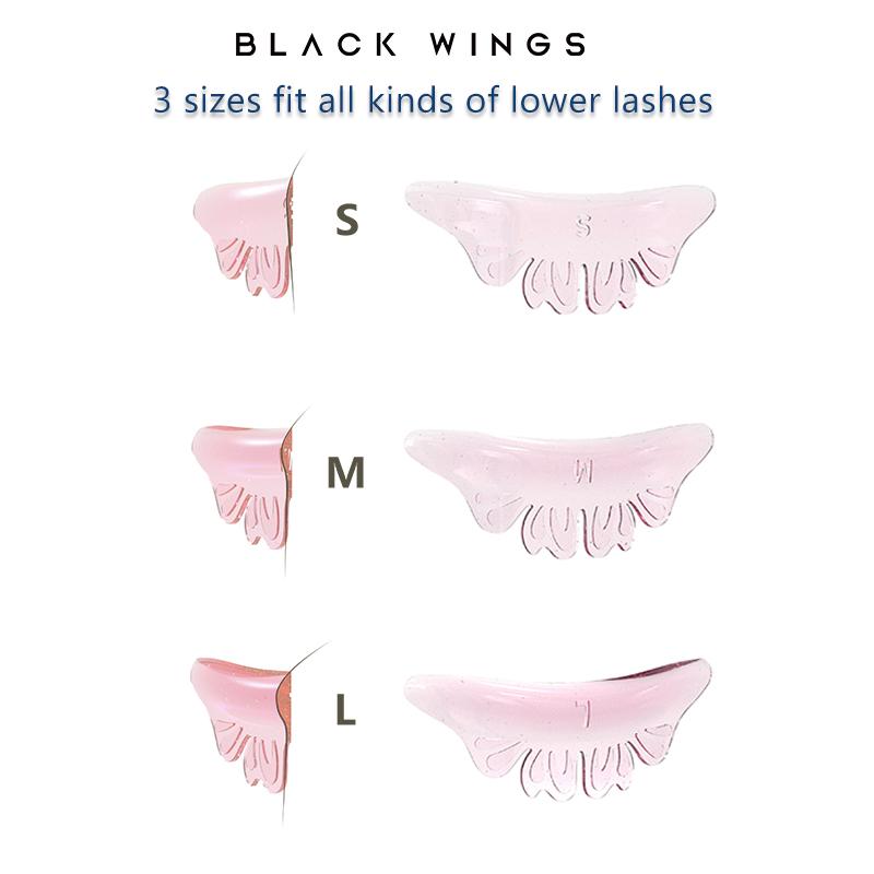 BLACKWINGS 3 Sizes Butterfly Lower Eye Patch Eyelash Perming Curler Lift Pads Eyelash Perm Pads Rods for LashLift Silicone(Pink Butterfly 3 Sizes)