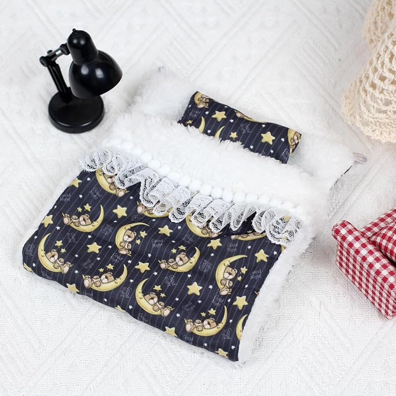 17cm Macaron labufu Doll Clothes Good Night Bedding Set Blanket Sheet and Pillow Pajamas Set Cozy Little Home Gifts for People