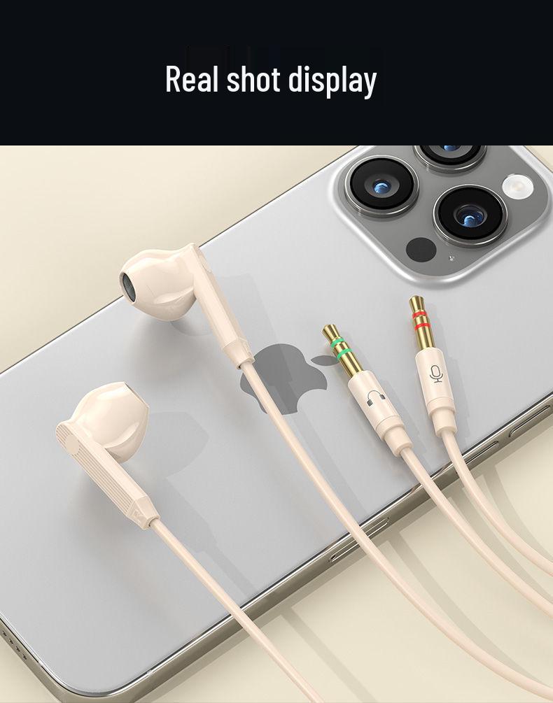 Comfortable 2.5m Wired In-Ear Headphones with Dual-Plug, Mic, Noise Reduction, Free Shipping