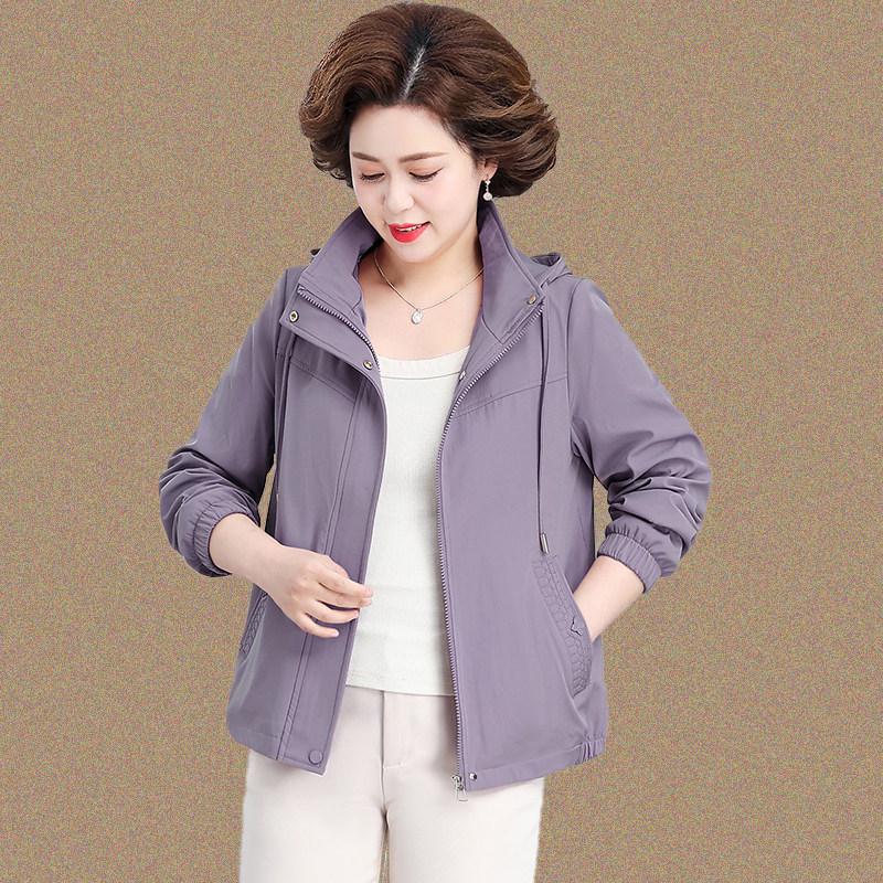 

Mother s Day 2026 Stylish Women s Spring Windbreaker Jacket 5XL (Recommended for 150-165 lbs) фиолетовый