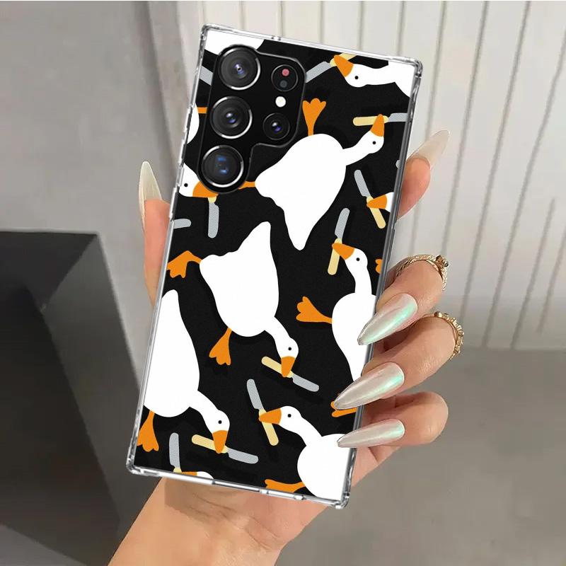Cartoon Duck Goose Game Phone Case for Samsung Galaxy S26 S24 S23 Ultra S25 Edge S22 S21 Plus S20 FE + Soft Print Shell Funda Ga