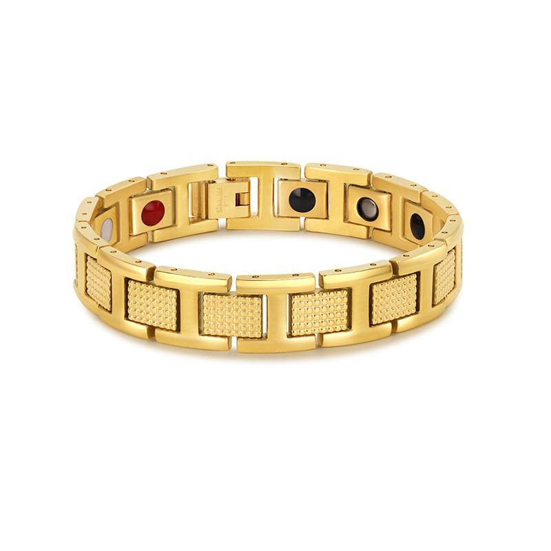 Titanium Steel Magnetic Bracelet Men Geometric Design Anti-Fatigue Stainless Jewelry Cycling Outdoor Activities