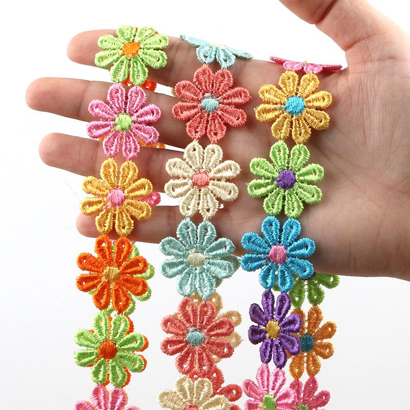 Color Lace Small Flower Accessories Handmade Diy Lace Edge With Clothes Curtain Embroidery Fabric Material Decoration