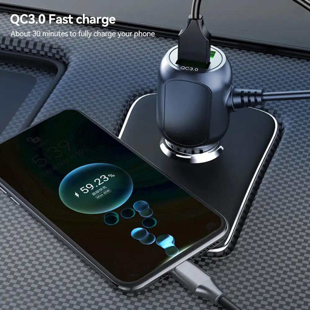 Dual Mini USB Car Charger Micro USB Lighter Cable 11.5ft Power Cord Supply Socket Charger For DVR Dash Camera GPS Video Recorder