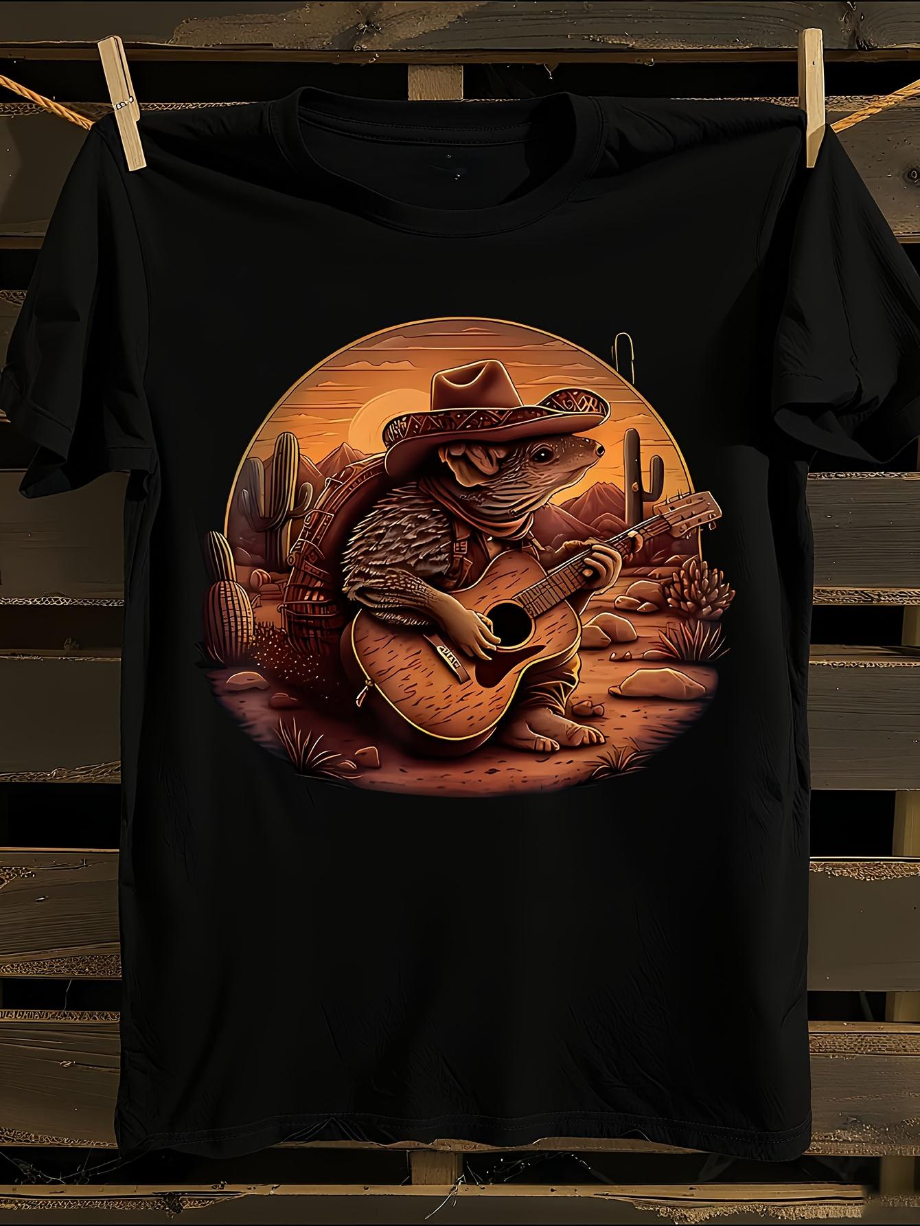 Western Cowboy Armadillo Country Music Graphic T-shirt XXL